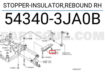 Nissan 543403JA0B STOPPER-INSULATOR,REBOUND RH