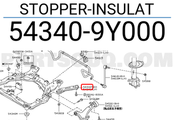 Nissan 543409Y000 STOPPER-INSULAT