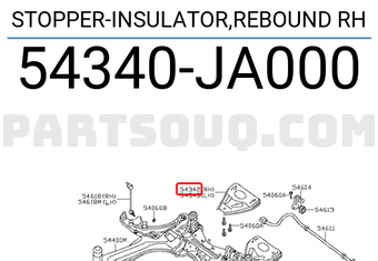 Nissan 54340JA000 STOPPER-INSULATOR,REBOUND RH