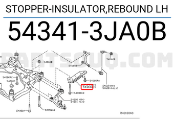 Nissan 543413JA0B STOPPER-INSULATOR,REBOUND LH