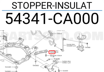 Nissan 54341CA000 STOPPER-INSULAT