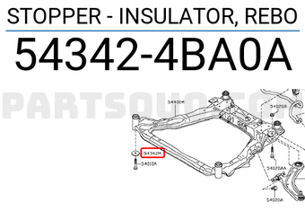 Nissan 543424BA0A STOPPER - INSULATOR, REBO