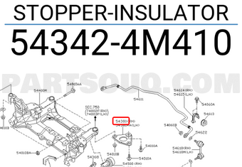 Nissan 543424M410 STOPPER-INSULATOR