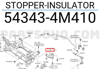 Nissan 543434M410 STOPPER-INSULATOR