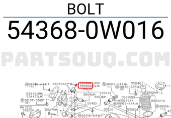Nissan 543680W016 BOLT