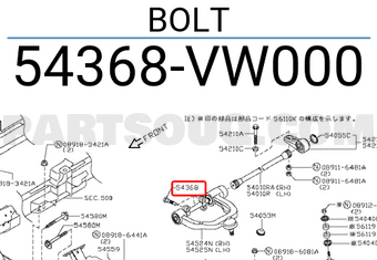 Nissan 54368VW000 BOLT