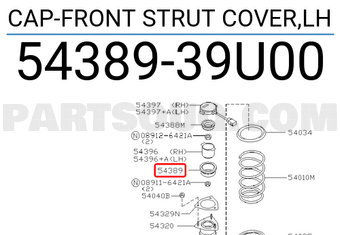 Nissan 5438939U00 CAP-FRONT STRUT COVER,LH
