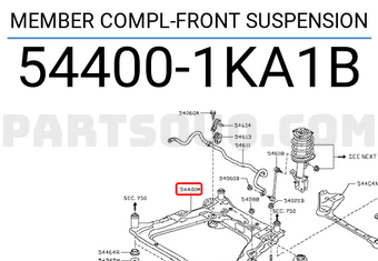 Nissan 544001KA1B MEMBER COMPL-FRONT SUSPENSION