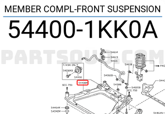 Nissan 544001KK0A MEMBER COMPL-FRONT SUSPENSION