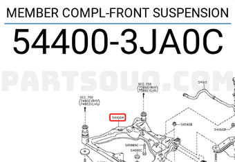 MEMBER COMPL FRONT SUSPENSION 544003JA2A | Nissan Parts