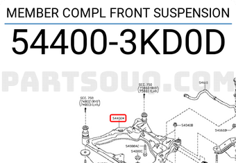 Nissan 544003KD0D MEMBER COMPL FRONT SUSPENSION