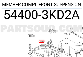 Nissan 544003KD2A MEMBER COMPL FRONT SUSPENSION