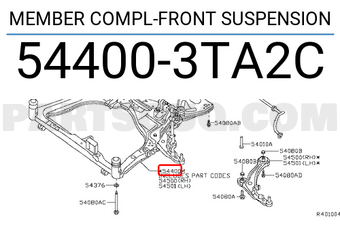 Nissan 544003TA2C MEMBER COMPL-FRONT SUSPENSION