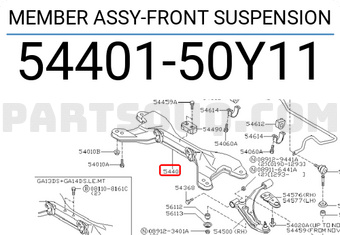 Nissan 5440150Y11 MEMBER ASSY-FRONT SUSPENSION
