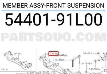 Nissan 5440191L00 MEMBER ASSY-FRONT SUSPENSION