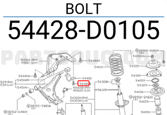 Nissan 54428D0105 BOLT