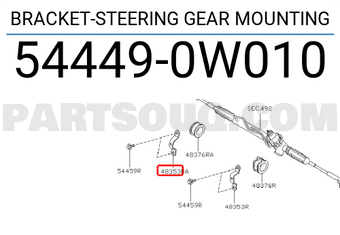 Nissan 544490W010 BRACKET-STEERING GEAR MOUNTING