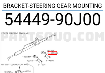 Nissan 5444990J00 BRACKET-STEERING GEAR MOUNTING