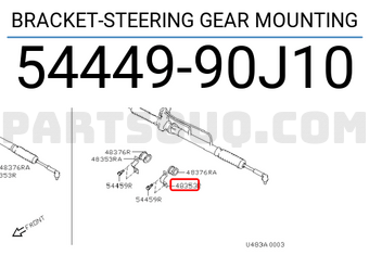 Nissan 5444990J10 BRACKET-STEERING GEAR MOUNTING