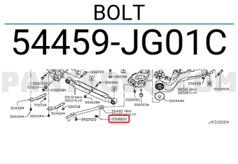 Nissan 54459JG01C BOLT