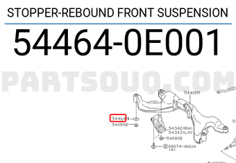 Nissan 544640E001 STOPPER-REBOUND FRONT SUSPENSION