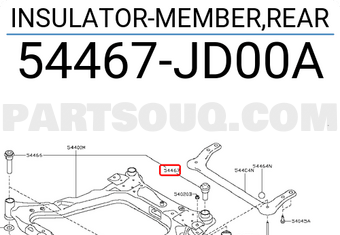 Nissan 54467JD00A INSULATOR-MEMBER,REAR