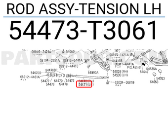 Nissan 54473T3061 ROD ASSY-TENSION LH