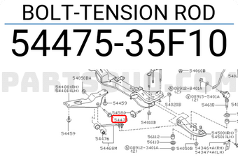 Nissan 5447535F10 BOLT-TENSION ROD