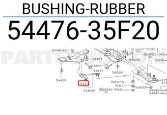 Nissan 5447635F20 BUSHING-RUBBER