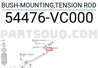 Nissan 54476VC000 BUSH-MOUNTING,TENSION ROD