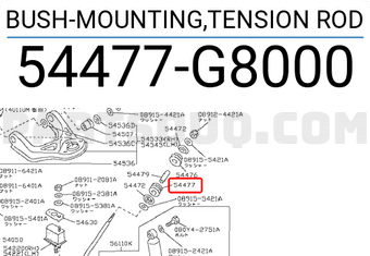 Nissan 54477G8000 BUSH-MOUNTING,TENSION ROD