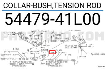 Nissan 5447941L00 COLLAR-BUSH,TENSION ROD