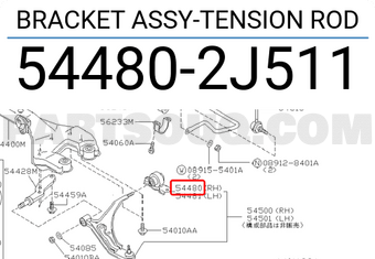 Nissan 544802J511 BRACKET ASSY-TENSION ROD
