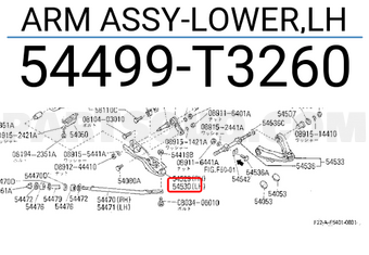 Nissan 54499T3260 ARM ASSY-LOWER,LH