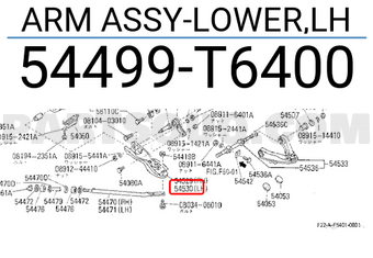 Nissan 54499T6400 ARM ASSY-LOWER,LH