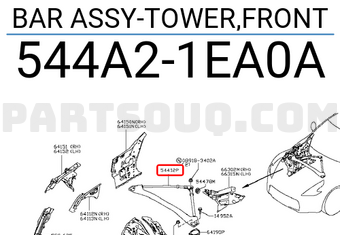 Nissan 544A21EA0A BAR ASSY-TOWER,FRONT