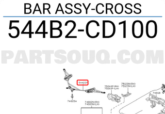 Nissan 544B2CD100 BAR ASSY-CROSS