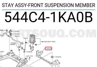 Nissan 544C41KA0B STAY ASSY-FRONT SUSPENSION MEMBER