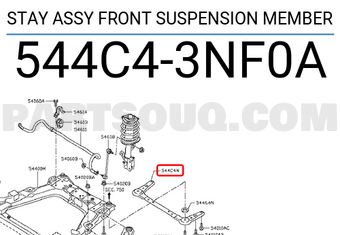 Nissan 544C43NF0A STAY ASSY FRONT SUSPENSION MEMBER