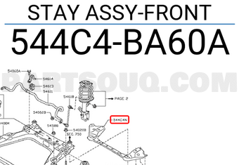 Nissan 544C4BA60A STAY ASSY-FRONT