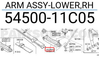 Nissan 5450011C05 ARM ASSY-LOWER,RH