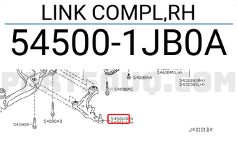 Nissan 545001JB0A LINK COMPL,RH