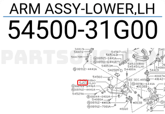 Nissan 5450031G00 ARM ASSY-LOWER,LH