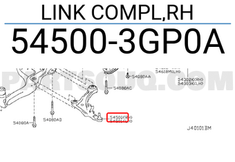 Nissan 545003GP0A LINK COMPL,RH