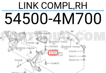 Nissan 545004M700 LINK COMPL,RH
