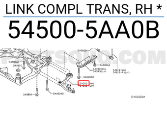 Nissan 545005AA0B LINK COMPL TRANS, RH *