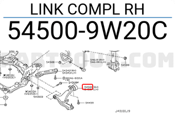 Nissan 545009W20C LINK COMPL RH