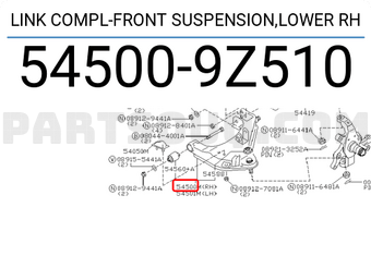 Nissan 545009Z510 LINK COMPL-FRONT SUSPENSION,LOWER RH