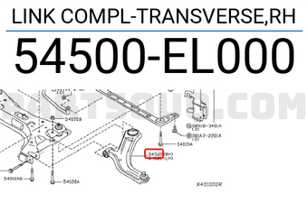 Nissan 54500EL000 LINK COMPL-TRANSVERSE,RH