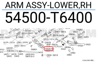 Nissan 54500T6400 ARM ASSY-LOWER,RH